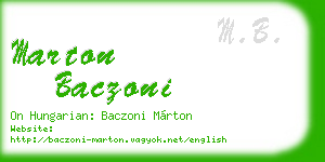 marton baczoni business card